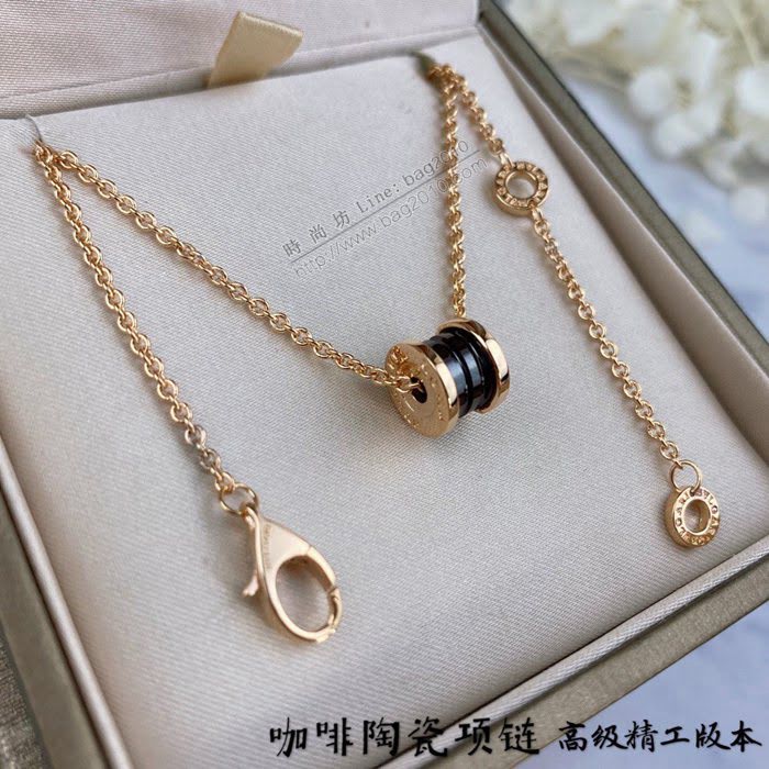 Bvlgari飾品 寶格麗精工咖啡陶瓷項鏈 925純銀項鏈  zgbq3361